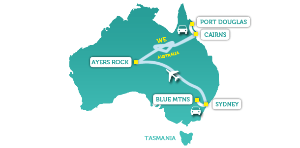 Wycieczka Australia - klasyka mapa